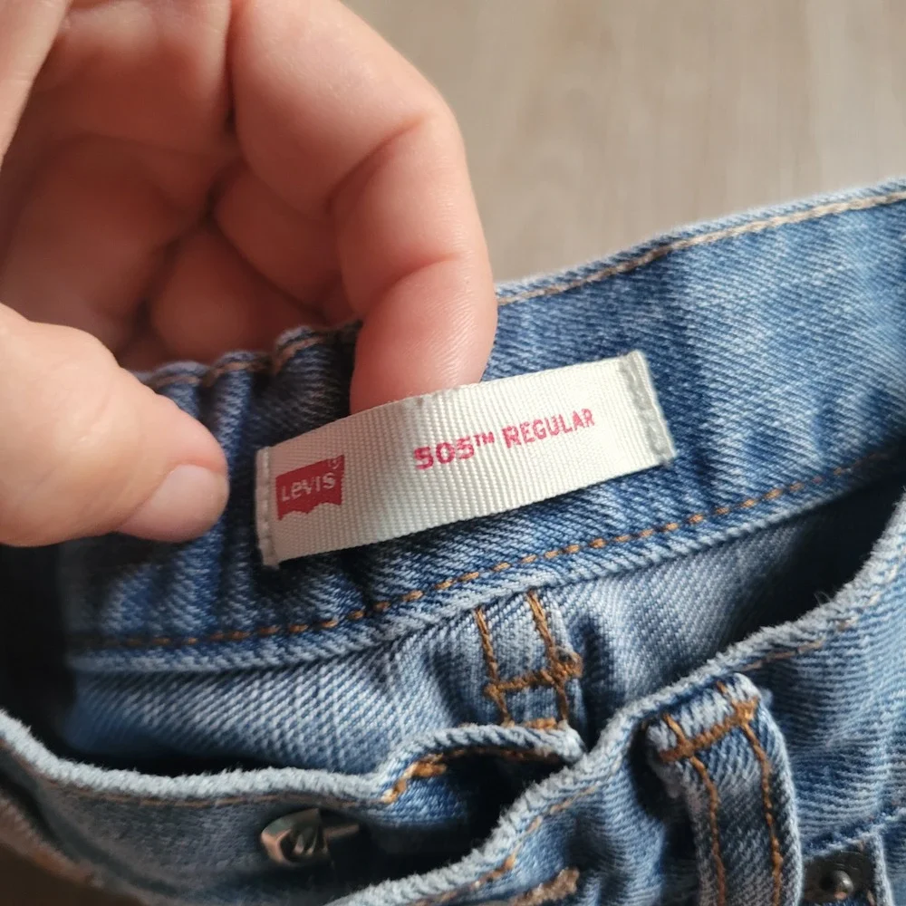 Levis Jeans Boys Size 7 Blue 505 Regular Fit Light Wash Denim Adjustable Waist